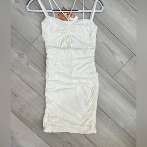 Naked wardrobe White Ruched Dress